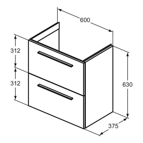 Тумба под раковину Ideal Standard I.Life S 60 T5293NG подвесная цвет Серый матовый