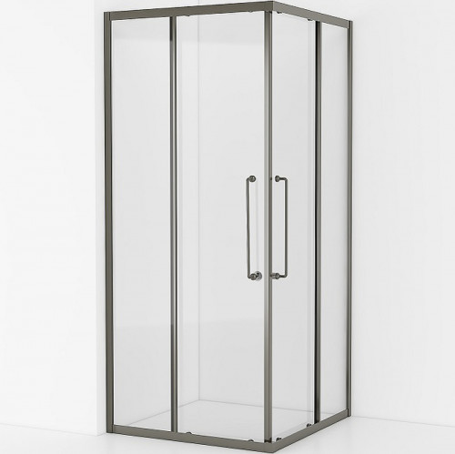 Душевой уголок Cezares Relax-304 80x80 RELAX-304-A-2-80-C-GM профиль Оружейная сталь стекло прозрачное