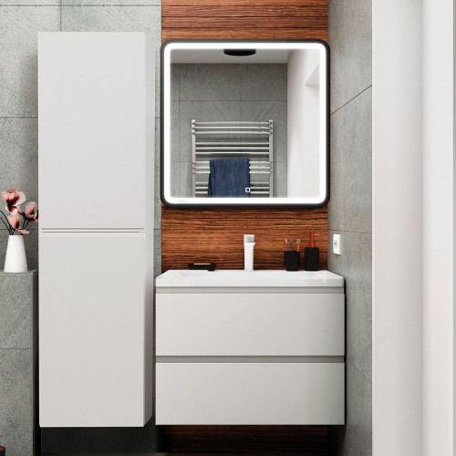 Шкаф пенал Art&Max AM-Bianchi-1500-2A-SO-BL подвесной Белый глянец МДФ / ЛДСП