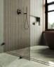 Душевая перегородка Maybah Glass MGD-264-6 990x1950 коннектор стена-стекло Черный стекло бронзовое