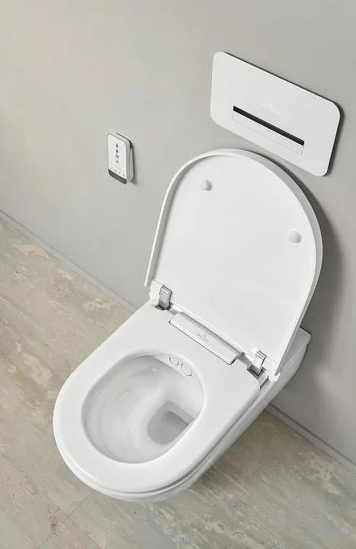 Унитаз биде Villeroy&Boch ViClean V0E200R1 подвесной цвет Альпийский белый с сиденьем Микролифт