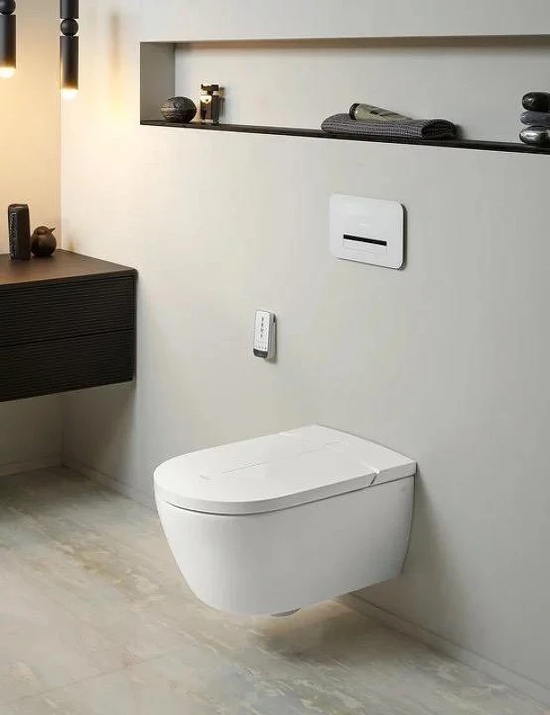 Унитаз биде Villeroy&Boch ViClean V0E200R1 подвесной цвет Альпийский белый с сиденьем Микролифт