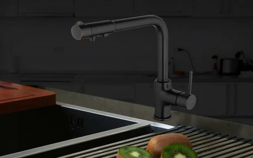 Смеситель для кухни Gappo G4390-10 Черный матовый латунь