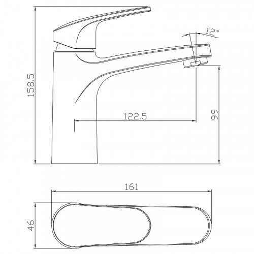 Смеситель для раковины Rossinka RS45-11 Хром