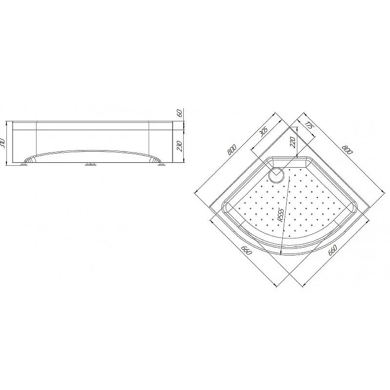Акриловый поддон для душа Radomir 80x80x31 1-11-0-0-0-179 Белый