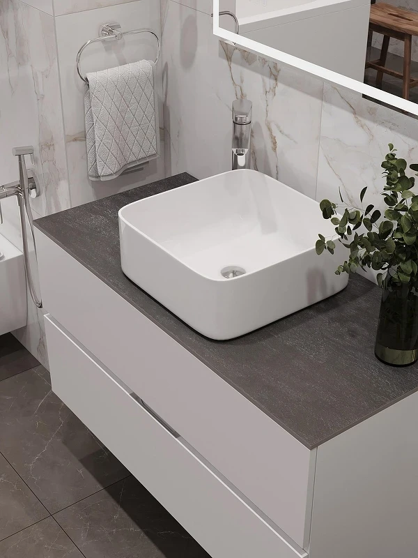 Столешница под раковину Aquanet Flat 100 345788 цвет Графит