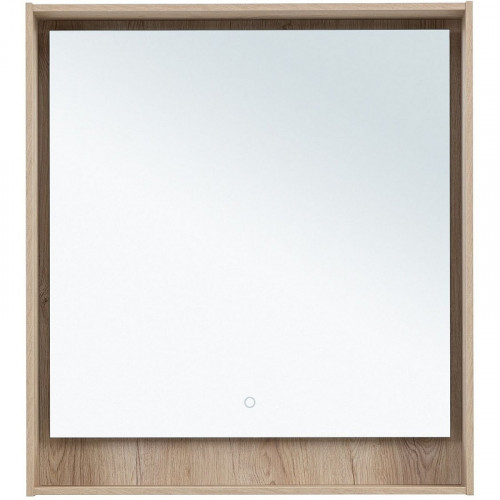 Зеркало Aquanet Милан 80 336405 с подсветкой Дуб светлый с сенсорным выключателем МДФ / ЛДСП, стекло
