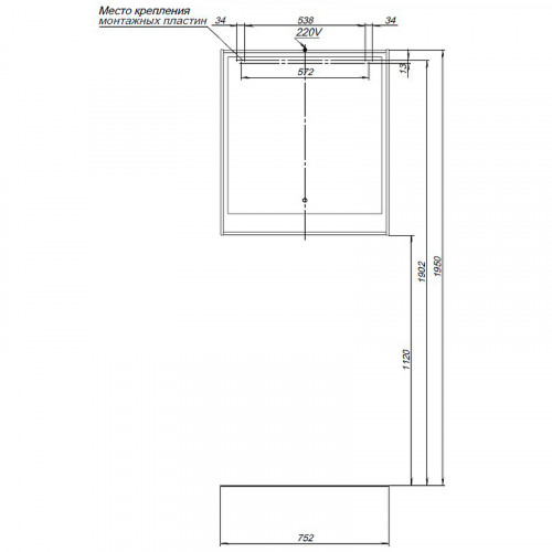 Зеркало Aquanet Милан 80 336405 с подсветкой Дуб светлый с сенсорным выключателем МДФ / ЛДСП, стекло