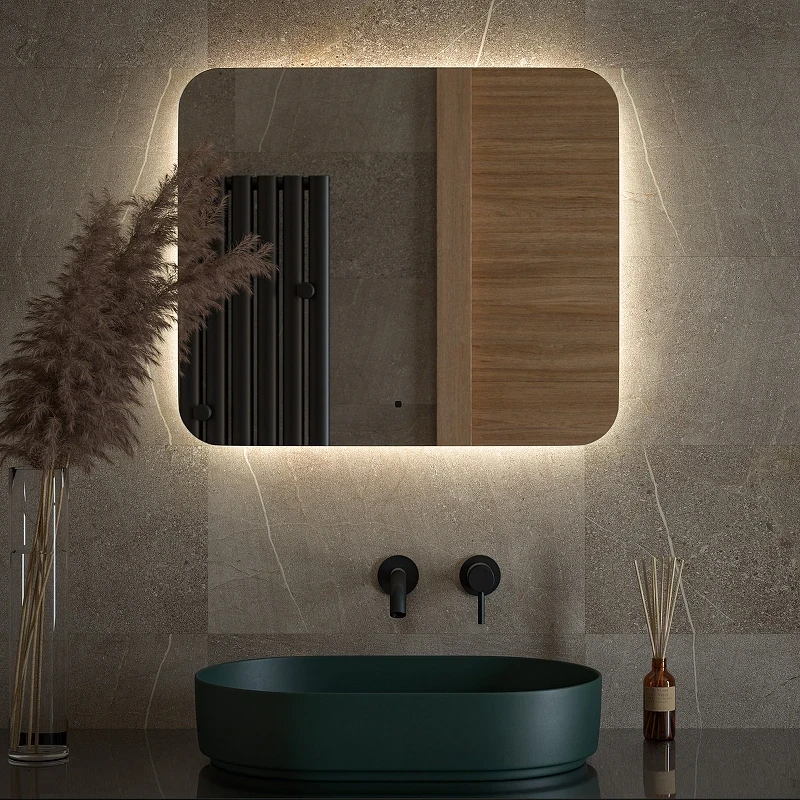 Зеркало Defesto Opti 70x60 DF 2806RH с подсветкой 23W-4500К/ИК - выключатель/Нейтральный белый свет