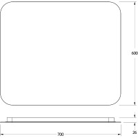Зеркало Defesto Opti 70x60 DF 2806RH с подсветкой 23W-4500К/ИК - выключатель/Нейтральный белый свет