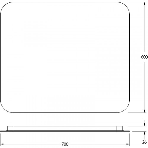 Зеркало Defesto Opti 70x60 DF 2806RH с подсветкой 23W-4500К/ИК - выключатель/Нейтральный белый свет