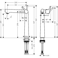 Смеситель для раковины Hansgrohe Talis S 72116000 Хром латунь