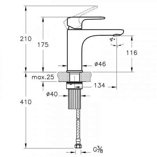 Смеситель для раковины Vitra Root Round A4270634EXP Никель брашированный