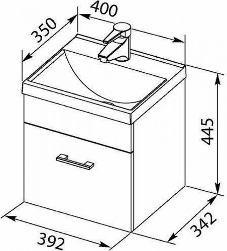 Тумба с раковиной Aquanet Нота 40 287704 подвесная Белая МДФ / ЛДСП