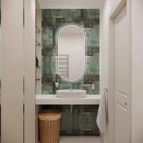 Зеркало Wellsee 7 Rays' Spectrum 50 172201600-172201610 с подсветкой цвет Черный матовый с сенсорным выключателем