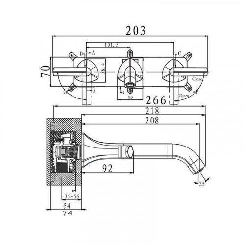 Смеситель для раковины Arrow AG4281CP цвет Хром
