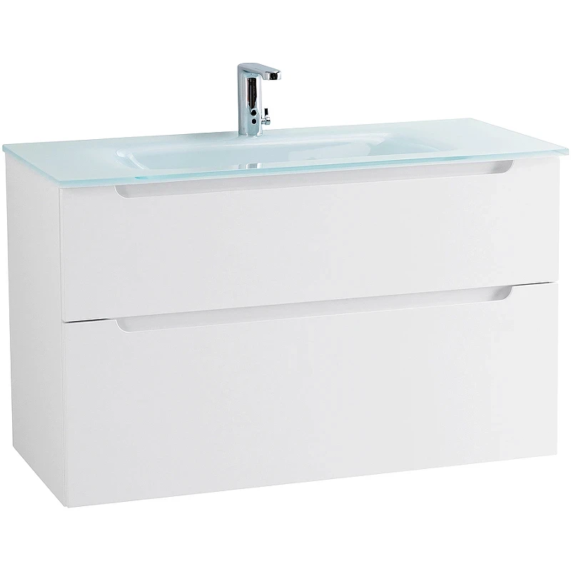 Тумба под раковину BelBagno Etna-H60 100 ETNA-H60-1000-2C-SO-BL-P подвесная Bianco Lucido МДФ / ЛДСП