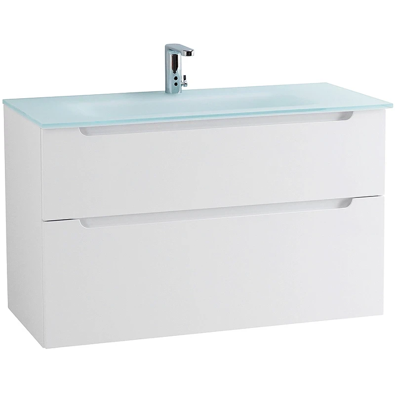 Тумба под раковину BelBagno Etna-H60 100 ETNA-H60-1000-2C-SO-BL-P подвесная Bianco Lucido МДФ / ЛДСП