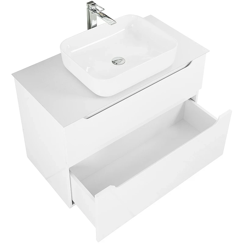 Тумба под раковину BelBagno Etna-H60 100 ETNA-H60-1000-2C-SO-BL-P подвесная Bianco Lucido МДФ / ЛДСП