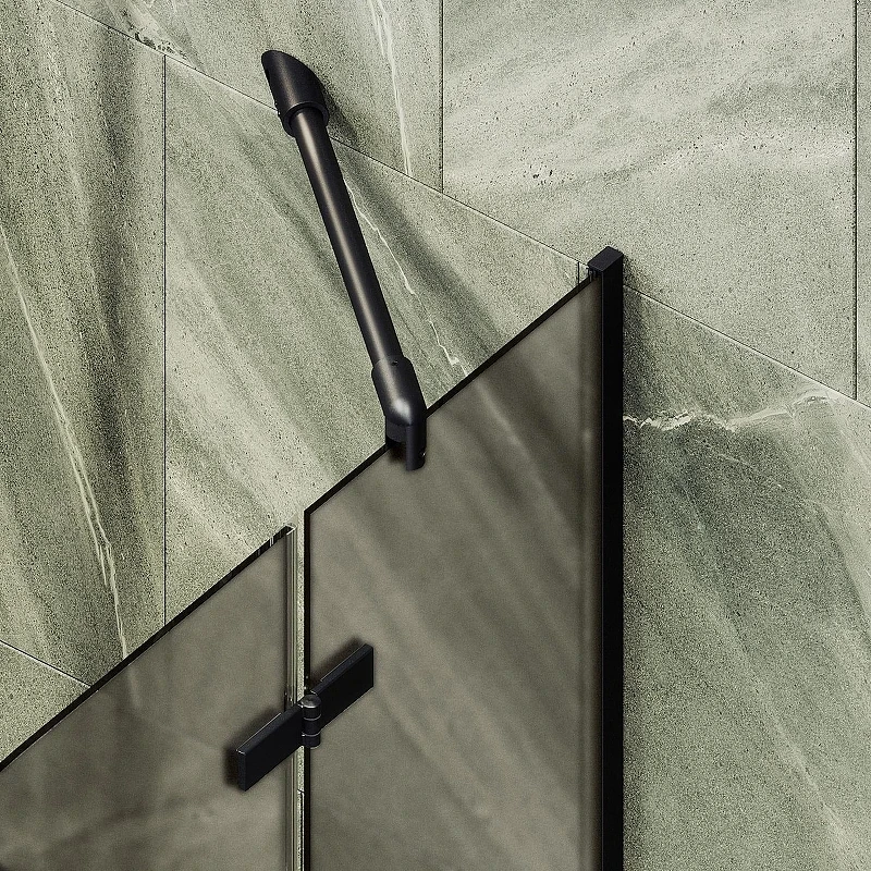 Шторка для ванны Maybah Glass MGV-917-6 990х1400 поворотная с добором Черный стекло бронзовое матовое
