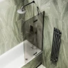 Шторка для ванны Maybah Glass MGV-917-6 990х1400 поворотная с добором Черный стекло бронзовое матовое