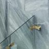 Шторка для ванны Maybah Glass MGV-572-3 515х1400 складная 2 секции Золото стекло прозрачное