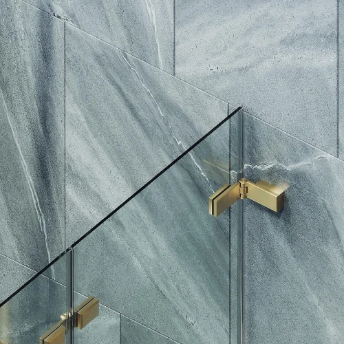 Шторка для ванны Maybah Glass MGV-572-3 515х1400 складная 2 секции Золото стекло прозрачное