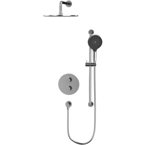 Душевая система Whitecross Y brushed nickel YSET09TOPNIB с термостатом Брашированный никель латунь встраиваемый