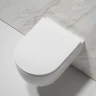 Комплект унитаза DIWO Ceramicanova Modena Rimless CN6063 с сиденьем с инсталляцией DIWO 4501 с клавишей смыва цвет Глянцевый белый