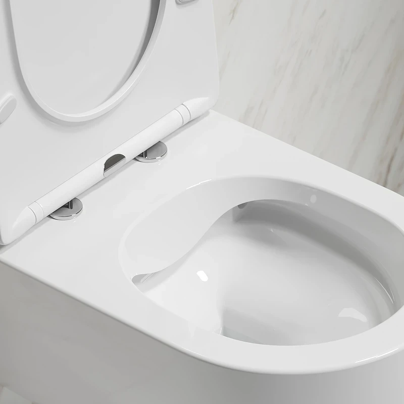 Комплект унитаза DIWO Ceramicanova Modena Rimless CN6063 с сиденьем с инсталляцией DIWO 4501 с клавишей смыва цвет Глянцевый белый
