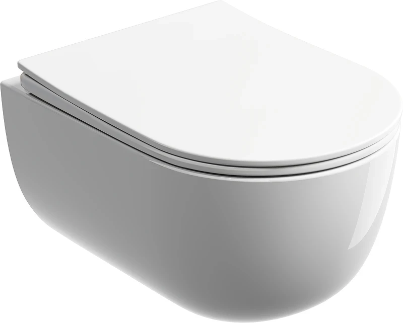 Комплект унитаза DIWO Ceramicanova Modena Rimless CN6063 с сиденьем с инсталляцией DIWO 4501 с клавишей смыва цвет Глянцевый белый