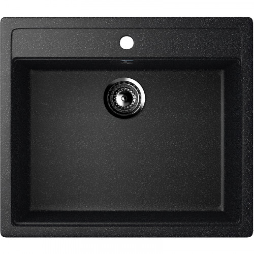 Кухонная мойка Ulgran Classic U-104-308 Черная искусственный камень (литьевой мрамор) встраиваемый
