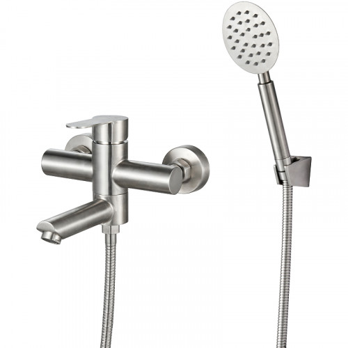 Смеситель для ванны Ростовская Мануфактура Сантехники SUS124-009E Нержавеющая сталь нержавеющая сталь на стену