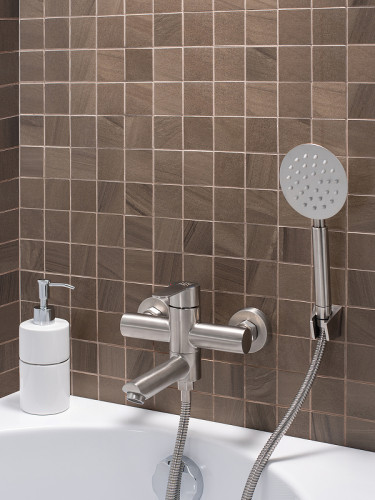 Смеситель для ванны Ростовская Мануфактура Сантехники SUS124-009E Нержавеющая сталь нержавеющая сталь на стену