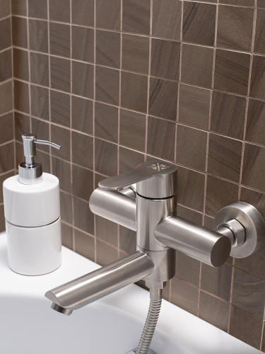 Смеситель для ванны Ростовская Мануфактура Сантехники SUS124-009E Нержавеющая сталь нержавеющая сталь на стену