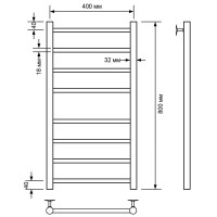 Водяной полотенцесушитель Comfysan Luce W-8 80x40 013424 Хром