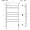 Электрический полотенцесушитель Point Вега PN71858GB П9 500x800 диммер справа Графит блеск