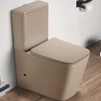 Унитаз компакт CeramaLux 2170AXMC Капучино матовый с бачком и сиденьем Микролифт фаянс напольный