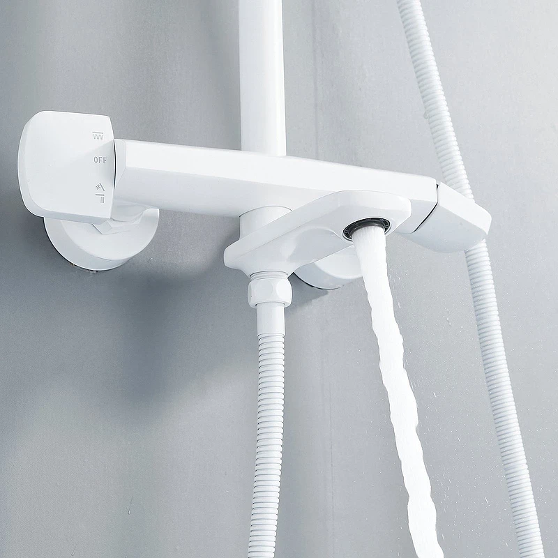 Душевая система Rose R39C R3936C Белая матовая