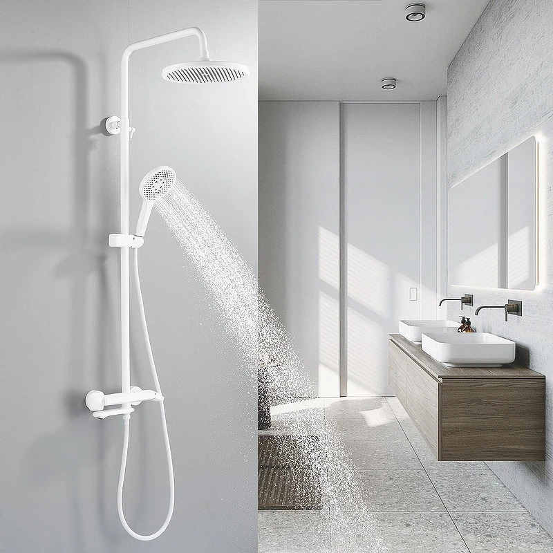 Душевая система Rose R39C R3936C Белая матовая