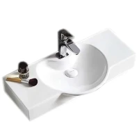 Раковина CeramaLux 70 STR 4280C Белая фаянс подвесная