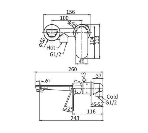 Смеситель для раковины Arrow ARM12848H цвет Черный матовый