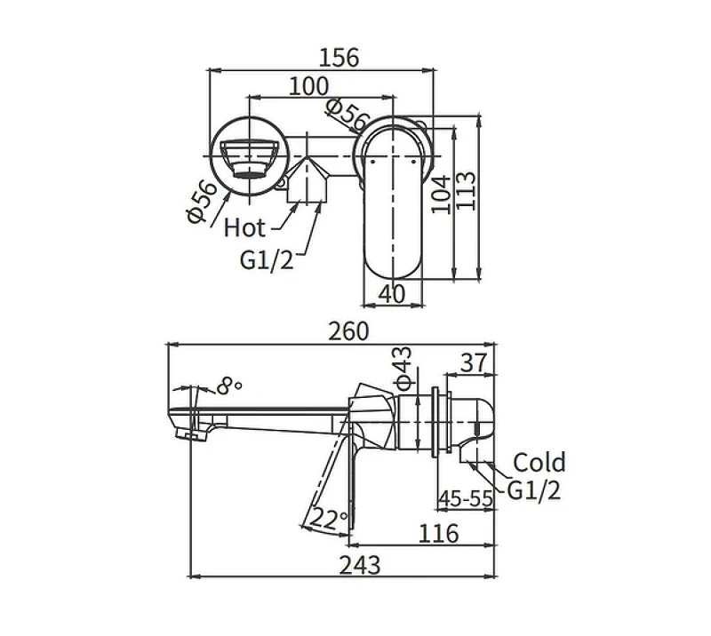 Смеситель для раковины Arrow ARM12848H цвет Черный матовый