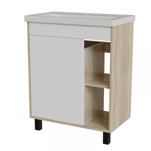 Тумба под раковину Mixline Милтон 70 557620 цвет Дуб сонома Белый