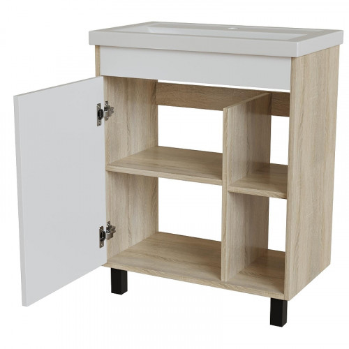 Тумба под раковину Mixline Милтон 70 557620 цвет Дуб сонома Белый