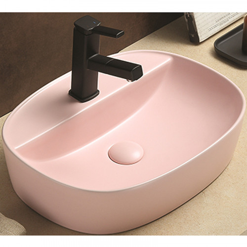 Раковина-чаша CeramaLux 50 78239XMP-3 Розовая фаянс накладная