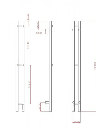 Электрический полотенцесушитель Comfysan Alto EC-2 120х8 018719 цвет Золото