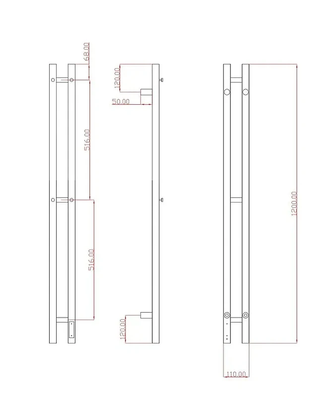 Электрический полотенцесушитель Comfysan Alto EC-2 120х8 018719 цвет Золото