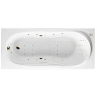 Акриловая ванна Excellent Sekwana 170x75 WAEX.SEK17.NANO.GL цвет Белый с гидромассажем форсунки Золото
