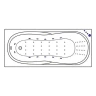 Акриловая ванна Excellent Sekwana 170x75 WAEX.SEK17.NANO.GL цвет Белый с гидромассажем форсунки Золото